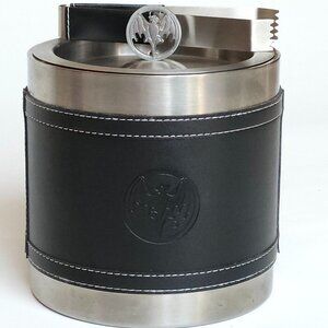 Bacardi Bat Ice Bucket Metal Faux Leather BACARDI RUM